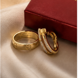 gold screw band ring Pakistan luxury design