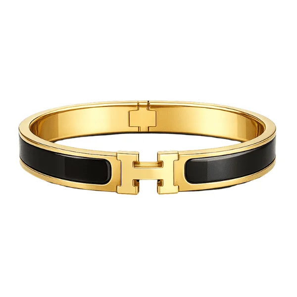 H clasp bangle bracelet Pakistan black gold